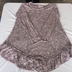 Dusty lilac ruffle blouse